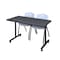 Kobe Rectangle Tables > Training Tables > Kobe Mobile Table & Chair Sets, 48 W, 24 L, 29 H, Grey MKTRCC4824GY47GY - alternate 1